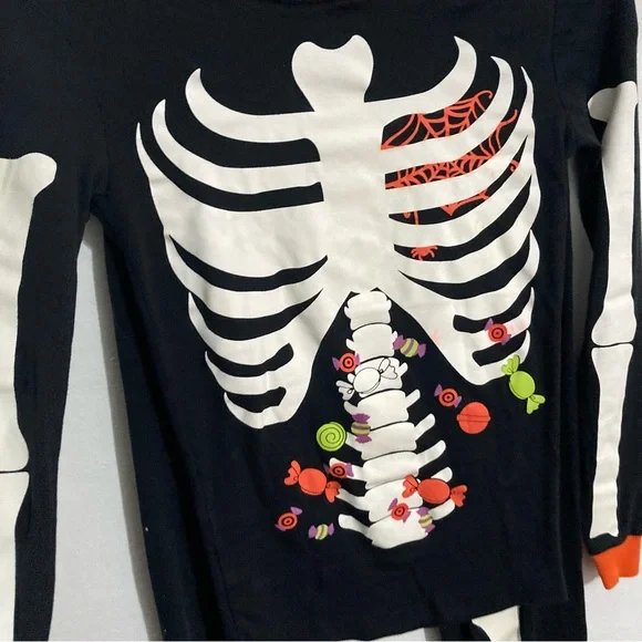 Glow in the dark skeleton pjs set kids size 14 NWOT - Picture 2 of 8